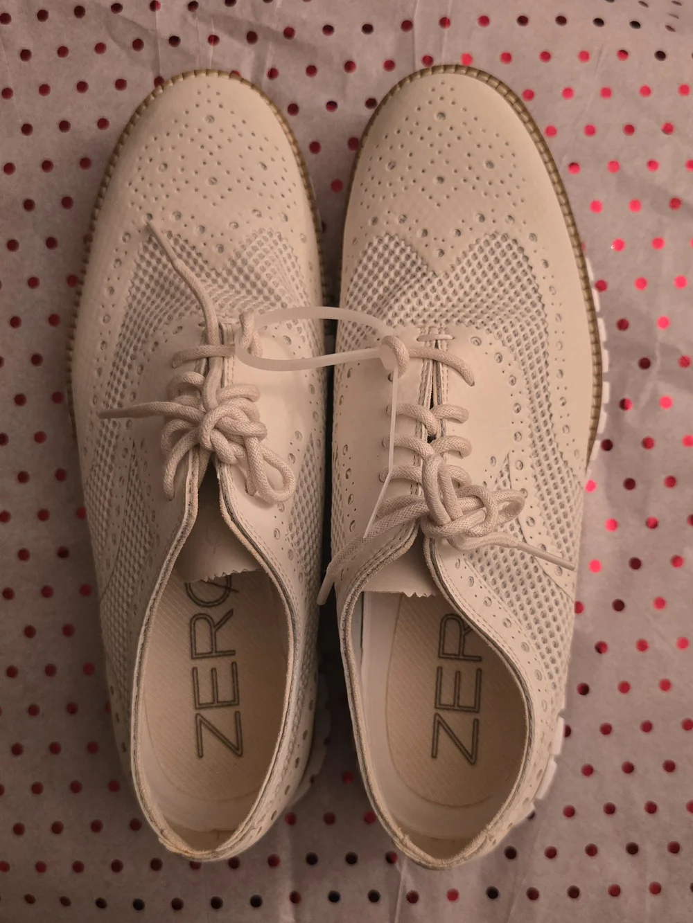 Men's Cole Haan Zeroground Stitchknit Cream Lace-Up Casual Oxford Sneakers NWOT